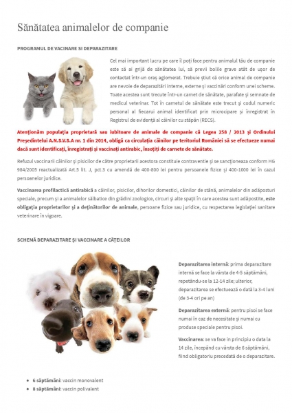Sănătatea animalelor de companie